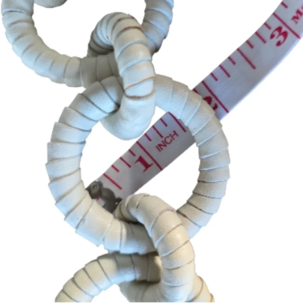 Cult Gaia Valence Oversized Choker in Winter White Leather Gold Rolo Chain - Picture 6 of 8